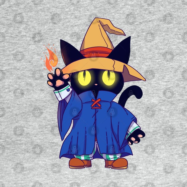 Black mage Fantasy Cat by TechraNova